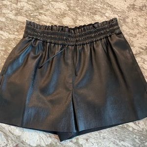 Zara leather shorts